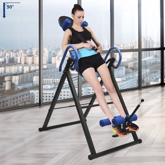 Adjustable Inversion Table for Back Pain Relief 330lbs Capacity Folding Design