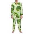 thumbnail image 3 of Picia Broccoli 3 Pattern Men’s Long-Sleeve Sleepwear Set - Soft 2-Piece Loungewear with Pockets, Comfy PJs for Relaxing Nights-X-Large, 3 of 7