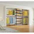 thumbnail image 6 of Timate P3 Closet System, Expandable Wall Mounted Closet System with 6 Adjustable Shelves & 4 Expandable Hanger Rods, Industrial Pipe Clothing Rack for Hanging Clothes, Fits Spaces 6'4"-9'3", Black, 6 of 11