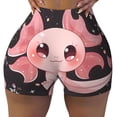 thumbnail image 2 of Haiem Chibi Axolotl Sakura Fantasy No Front Seam Biker Shorts for Women Yoga Workout Gym Bike Shorts with Tummy Control Moisture-Wicking-XX-Large, 2 of 9