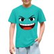 thumbnail image 1 of Blusas y camisas de manga corta con cuello redondo para niños y niñas, color liso, con estampado de expresión linda, manga corta, holgadas y cómodas, blusa para niña, 1 of 6