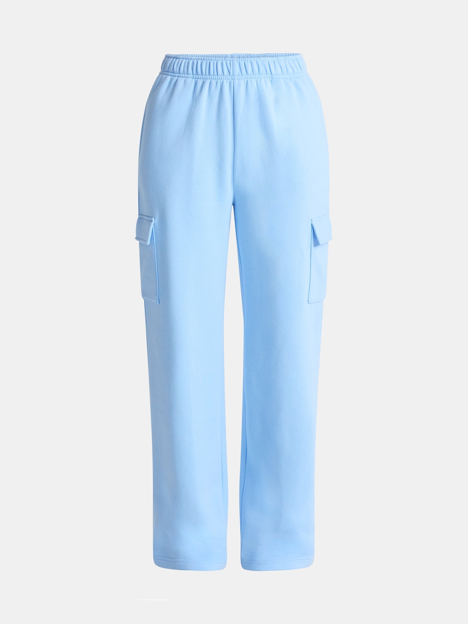 No Boundaries Fleece Cargo Wide-Leg Pants, 30'' Inseam, Women's XXS-XXL