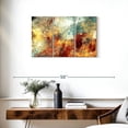 thumbnail image 3 of Elephant Stock Frozen Fire Abstract Wall Art - Horizontal Multi Panel Canvas - Living Room Wall Decor - Abstract Multi Panel - Red And Blue Decor - 33" x 20", 3 of 8