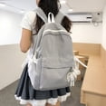 thumbnail image 6 of Zecgelong Striped Backpack 3 Piece Set Large Capacity College Style School Daypack Black, 6 of 7
