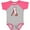 Baseball Heather and Hot Pink, variant on Inktastic Baseball First Birthday One Year Old Boys or Girls Baby Bodysuit