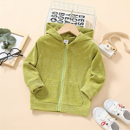 

dmqupv Toddler Kids Children Baby Girls Long Sleeve Solid Patchwork Hooded Sweatshirt Coat Pullover Baby Girl Coat Coat Green 2-3 Years