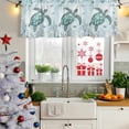 thumbnail image 5 of Coastal Sea Turtle Curtain Valances for Windows, Kitchen Valance Window Treatments Panel 2 Pack, Nautical Marine Jellyfish Coral Rod Pocket Short Curtains for Bathroom Bedroom 54 x 18 Inch, 5 of 8