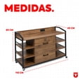 thumbnail image 2 of Archivero Móvil Utilia Industrial 2 Cajones con Cerradura, USB y Ruedas 360°, Metal y Madera, Home Office, Café 110x40x69 cm, 2 of 7