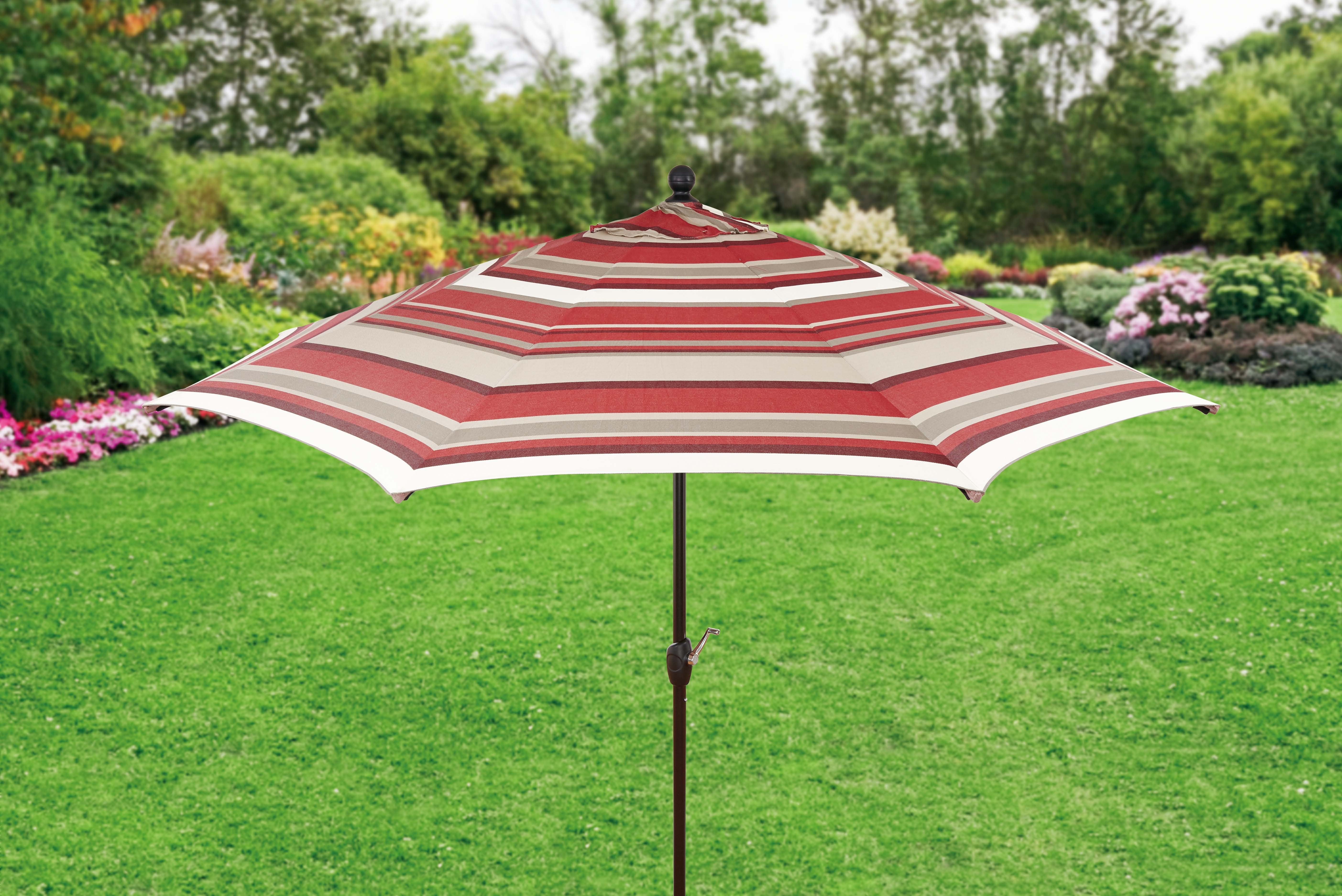 Better Homes and Gardens 9ft. Aluminum Market Umbrella, Red Izmir