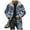 Blue-E, variant on Mens Western Cowboy Jacket Vintage Jacket Long Trench Coats Plush Collar Zip Up Cowboy Peacoat Retro Tops