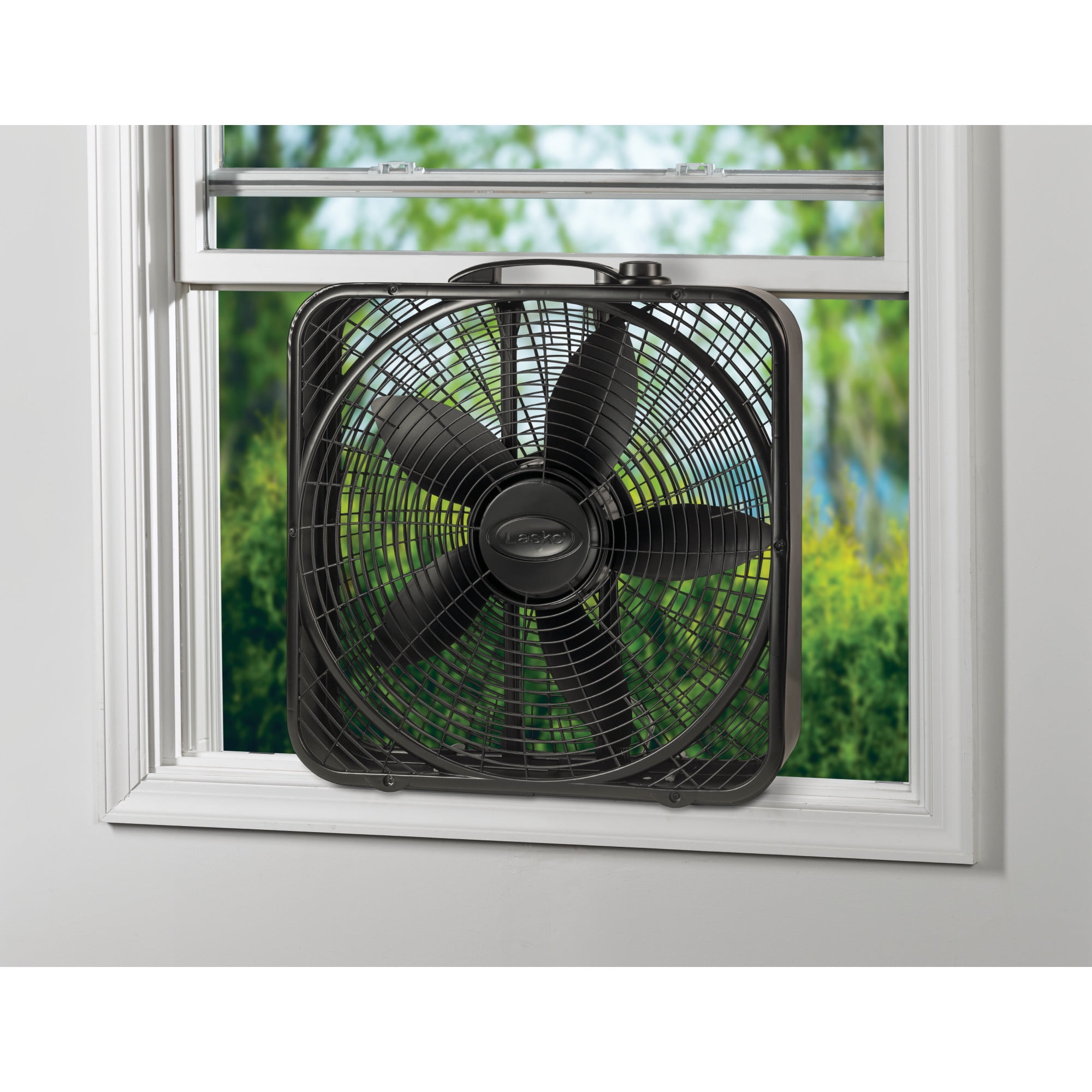 Lasko 20" Power Plus 3-Speed Indoor Window Box Fan, Black, B20801