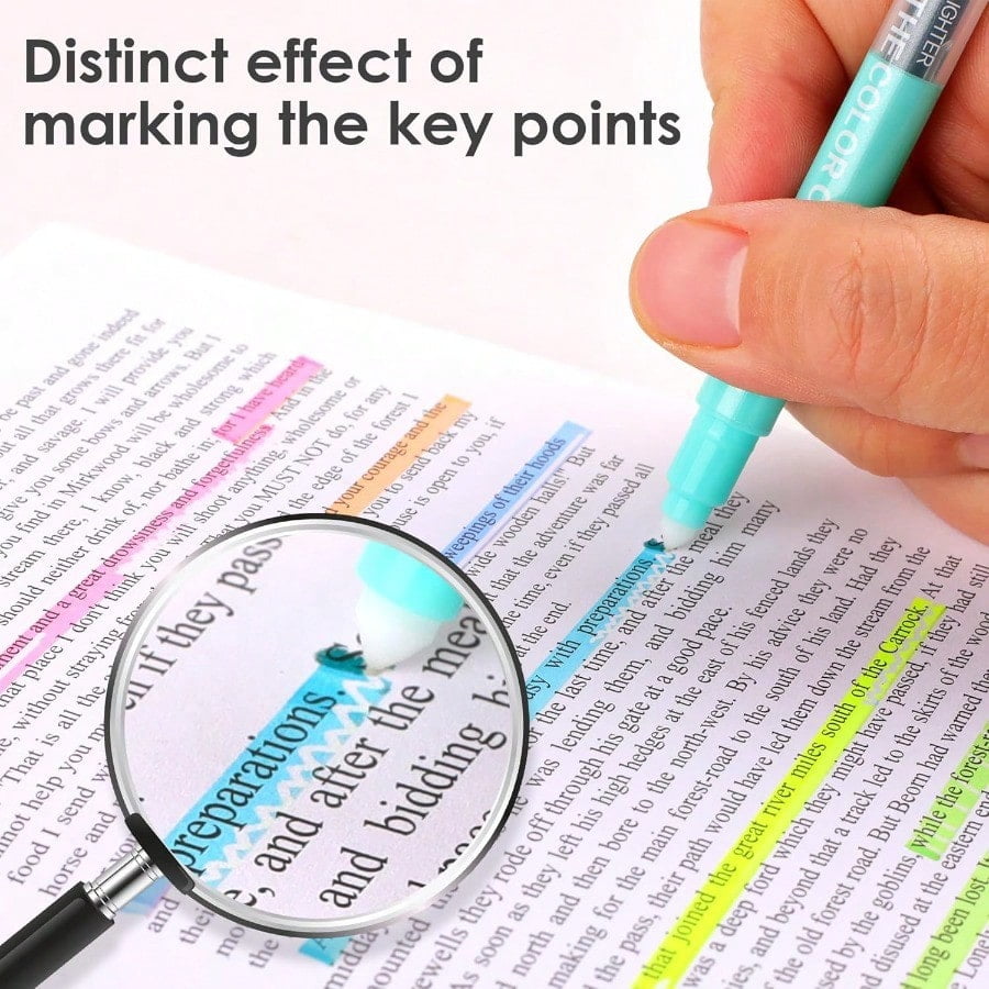 Erasable Highlighters Dual Tip 10 Pack Highlighters Assorted Colors Erasable Smooth Writing Book Journaling No Bleeding Highlighter Pens for Bible Journal Planner
