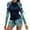 Navy, variant on GEWSEY Women's 2 Piece Rash Guard Long Sleeve Swim Shirt UPF 50+ Swimsuit Built in Bra Bathing Suit with Boyshorts (Navy, L)