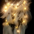 thumbnail image 4 of (blanco, con luces) Lámpara de pared LED con forma de corazón atrapasueños estilo bohemio hecha a mano, decoración romántica, 4 of 5