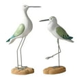 thumbnail image 4 of 2 Pieces Seagull Figurines Bird Statue Coastal Decor Vintage Wooden Design for Home Office Shelf Sitter Display, 4 of 9
