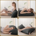 thumbnail image 6 of Goose Down Body Pillows for Adults, Large Body Pillow for Side Sleeper, Hugging Feather Body Pillow Insert, Cooling Full Length Long Pillow for Bed with  Organic Cotton Shell, (Black 20"x54"), 6 of 8