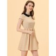 thumbnail image 3 of INSPIRE CHIC Robe Femme Peter Pan Col au-Dessus du Genou à Pois Contrastés Beige G, 3 of 4