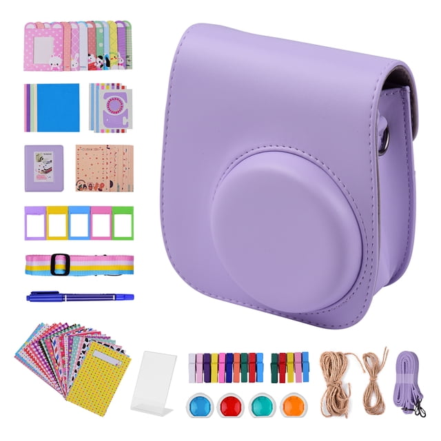 Riwcyla 12,in,1 Instant Accessories Bundle Kit Compatible with Fujifilm Instax 11 Including Bag/ StrapPhoto AlbumPhoto ClipsPhoto FrameHanging StringStickersPenFilters
