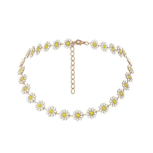 Creative Little Daisy Clavicle Chain Necklace Women's Simple Temperament Painted Necklace Flower Necklace