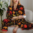 thumbnail image 6 of Pajamas for Women Set - Animal print A Comfy Long Sleeve Button Up Pajama Sets for Women 2 Piece, Soft Sleepwear Nightwear Pjs Lounge Sets for Women with Pockets, 6 of 6