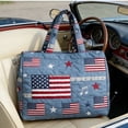 thumbnail image 5 of 250th Anniversary Usa Women's Patriotic American Flag Quilted Tote Bags Casual Mid Capacity Top-handle Shoulder Purses Travel Bags for Women Daily Use, 5 of 5