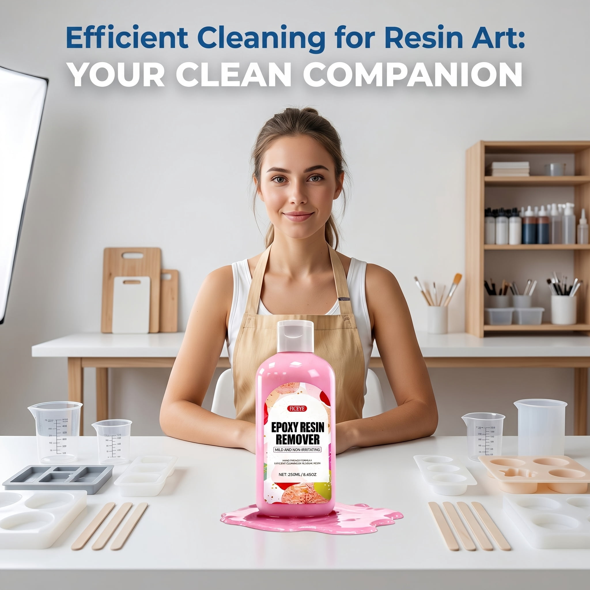 Epoxy Resin 78OZ with 250g Resin Remover，Newly Formulated Crystal Clear Resin, Strong, Bubble-Free, Anti-Yellowing Art Resin That, Suitable for Casting, DIY, Molds, Jewelry, Easy to Mix 1:1 Ratio