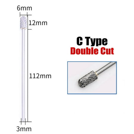 

BAMILL Rotary Files Burr Tungsten Carbide Engraving Milling Cutter Double Cut 3x6x100mm