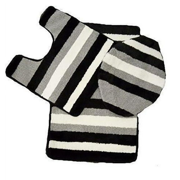 3-Piece Bathroom Set - OVERSTOCK SALE - Bath Rug / Contour Rug / Toilet Lid Cover/