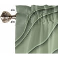 thumbnail image 5 of Sage Green Grey Ombre Kitchen Curtains Set Short Half Curtains 36 Inches Length, Modern Abstract Art Aesthetics Rod Pocket Window Treatment Bedroom Tiers and Valance Set for Cafe Bathroom, 5 of 6