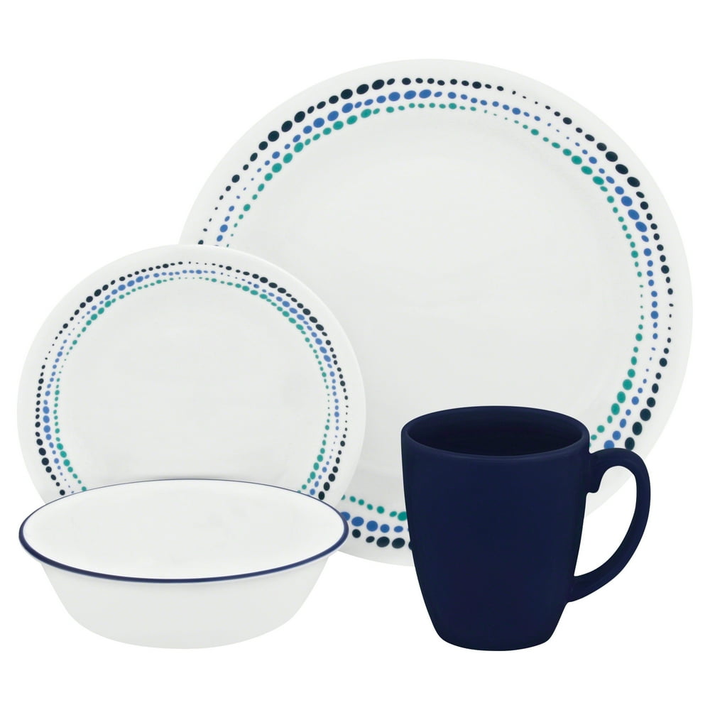 Corelle Classic Ocean Blues 16Piece Dinnerware Set