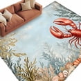 thumbnail image 2 of 6'x9' Area Rugs, Blue Beach Coastal Indoor Outdoor Area Rug for Living Room Bedroom, Beach Coral Shell Nautical Lobster Washable Bathroom Rugs Kitchen Floor Carpet Mats Home Decor Aesthetic, 2 of 8