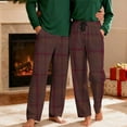 thumbnail image 1 of Pantalones de pijama largos para hombre, informales, con estampado a cuadros, holgados, deportivos, elásticos, rectos, vintage, con bolsillos, 1 of 9