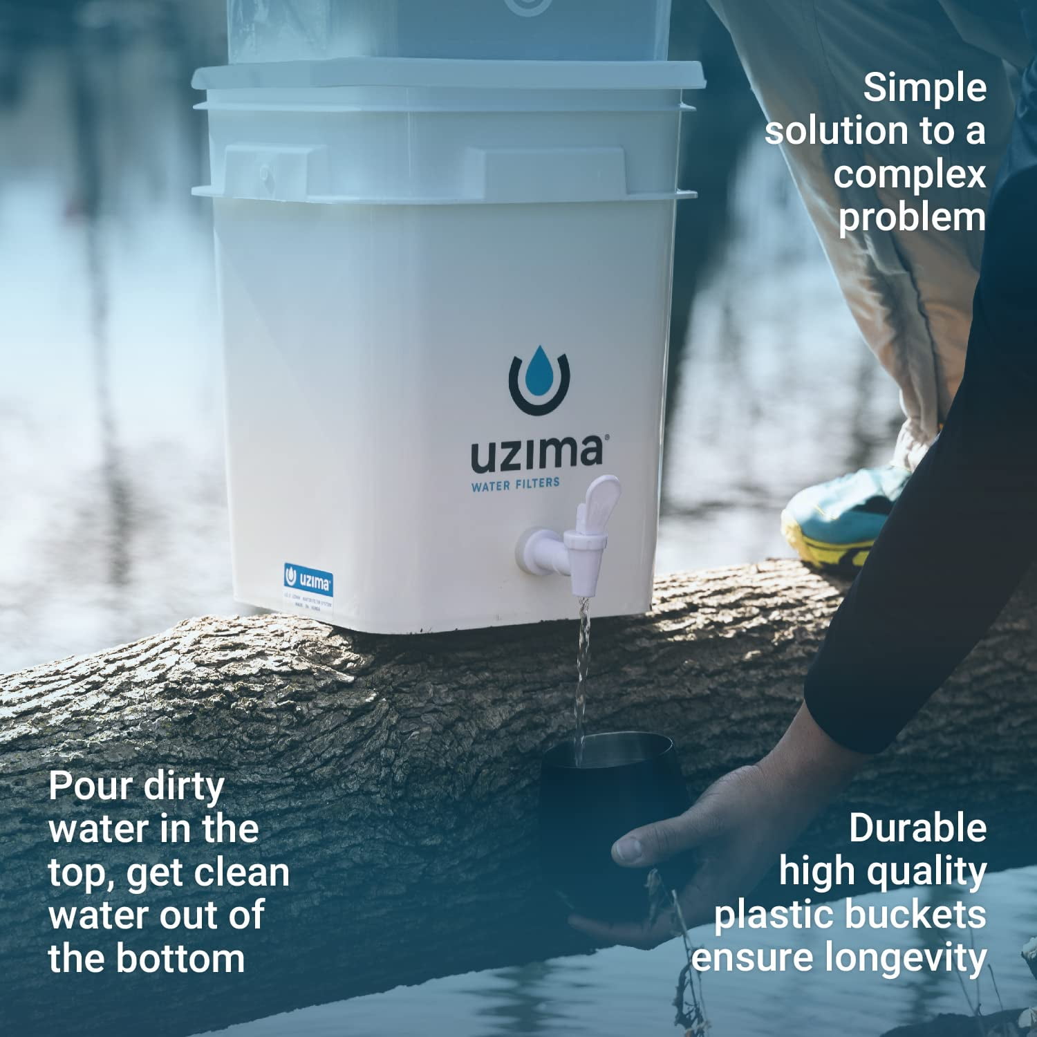 Uzima UZ-2 Camping Water Filter System, Emergency Use for Hiking and Backpacking