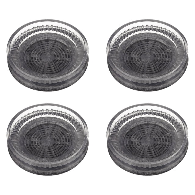 Uxcell 4pcs Round Rubber Furniture Caster Cups with Felt Pad, Transparent (Fit for 1.4 - 2.2 Inch)