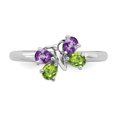 thumbnail image 4 of Amethyst and Peridot Sterling Silver Butterfly Ring, 4 of 5