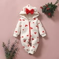 thumbnail image 2 of Staki Infant Boy Clothes Baby Boy Hooded Jumpsuit Toddler Newborn Winter Fleece Long Sleeve Romper(White,6-12 Months), 2 of 6