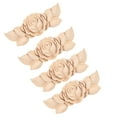 thumbnail image 2 of Cabinet Applique,4Pcs Flower Carved Corner Carved Applique Carved Door Applique High-Precision Functionality, 2 of 14