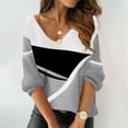 thumbnail image 2 of DPTALR Femmes Imprimé Manches Longues V-Cou Chemisier Pull Tunique Tops Chemise, 2 of 5