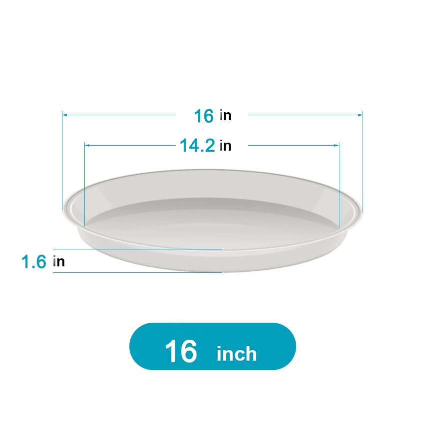 Lot De 4 Soucoupes Pour Pots De Plantes 40 Cm - Plateau De Récupération D'eau Rond En Plastique, Pour Intérieur Et Extérieur