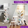 thumbnail image 6 of OUTONLIFE Floor Lamp with Remote, Tree Bookshelf with Light, 7-Tier Coner Bookcase with Drawer for Living Room Bedroom, Office, White, 6 of 13