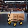 thumbnail image 6 of Heavy Duty 1500 Lbs Capacity Mesh Steel Garden Cart Folding Utility Wagon with Removable Sides, Garden Cart on Wheels for Gardening Soil, Tools, 6 of 15