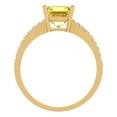 thumbnail image 4 of 2.7ct Asscher Cut Yellow Crystal 14k Yellow Gold Engraving Statement Bridal Wedding Designer Ring Size 5, 4 of 5