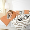 thumbnail image 4 of Feelyou Cartoon Zebra Kids Bedding Comforter Set, Fashion Stripes Lines Twin Comforter Sets, Orange Kawaii Animal Reversible Bedding Set, Breathable Home Decor, 2pcs, 4 of 8