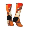 thumbnail image 3 of Goofa Orange Rotating Printed Men's Crew Socks, Soft Durable Breathable Moisture-Wicking with Odor Control Cotton socks, 3 of 9