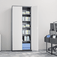 thumbnail image 3 of MoNiBloom Metal Storage Cabinet with Locking Door, 71" Garage Storage Cabinet with 6 Adjustable Shelves, Steel Lockable File Cabinet for Office Home, Grey White, 3 of 10