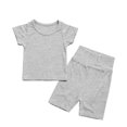 thumbnail image 7 of Cethrio Girls' Pajama Sets Short Sleeve, Soft 2 Piece Summer Crewneck Girls' Sleepwear Gray Size 4-5 T, 7 of 7