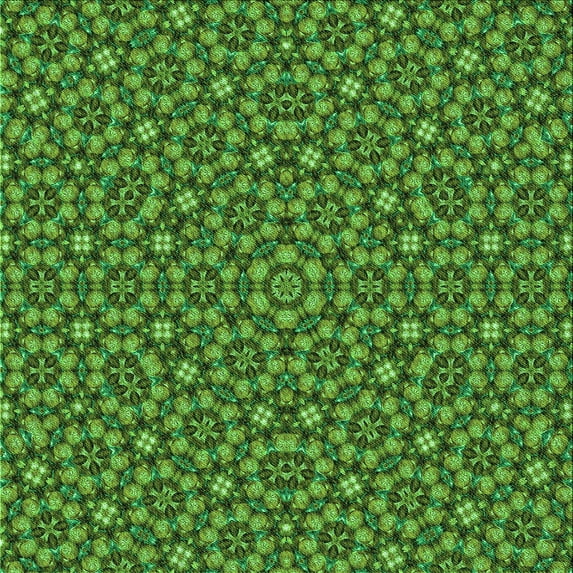 Ahgly Company Indoor Square Patterned Deep Emerald Green Area Rugs, 8' Square