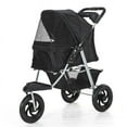 thumbnail image 3 of Three Wheel Folding Pet Stroller, Dog Jogger Travel Cats Carrier Adjustable Canopy Storage Brake Mesh Window, 3 of 5