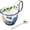 Green Floral, variant on Ceramic Soup Mug with Spoon, 18 oz Floral Bowl with Handle, Microwave & Dishwasher Safe, Coffee Tea Cereal Dessert(Green Jasmine)