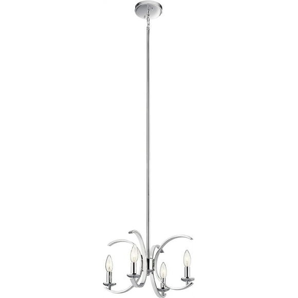 Kichler Lighting Canada 52119CH Cassadee - 4 Light Convertible Pendant - with Contemporary Inspirations - 12.5 inches Tall by 16 inches Wide, Chrome Finish